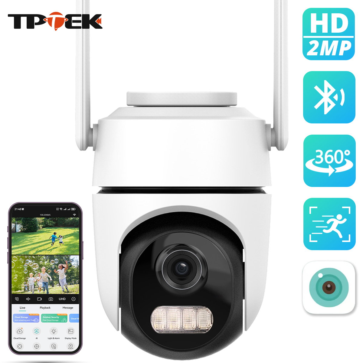 Btt Skr Mini - 2MP 1080P WiFi PTZ-Überwachungskamera, Dual-Light-Nachtsicht, ICSee,