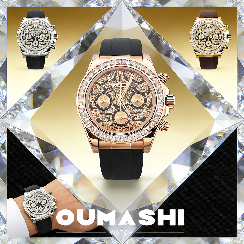 Glass Bed - 39mm Herrenuhr VK63 Uhrwerk Quarz-Chronograph Saphirglas