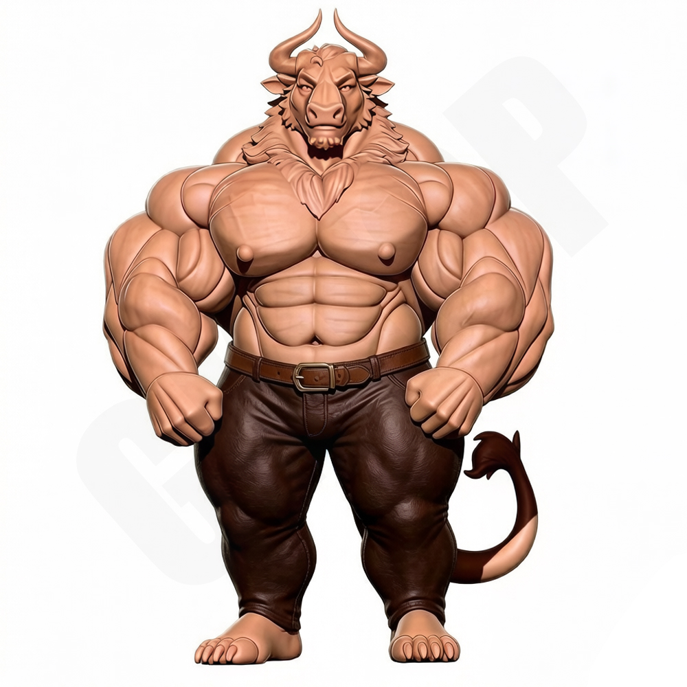 Resin Printer - Hunky Fitness Muscle Bull, Maßstab 1:24,