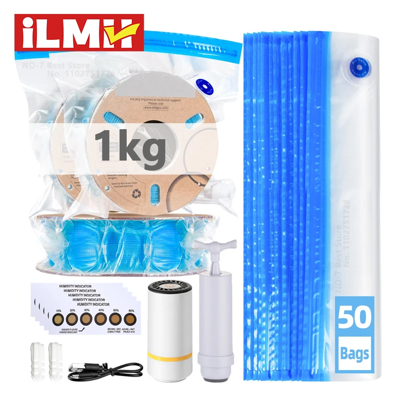 Abs Filament - 3D-Drucker-Filament-Vakuumbeutel mit wiederaufladbarer elektrischer USB-Luftpumpe, Vakuumabdichtung