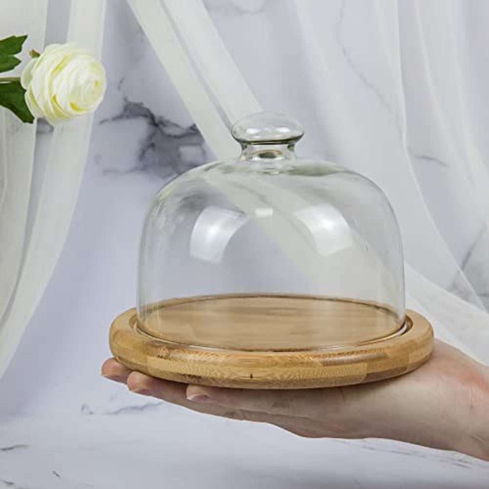 Glass Bed - Kuchenvitrine 20,5*15cm Tortenplatte mit Kuppel Klassische