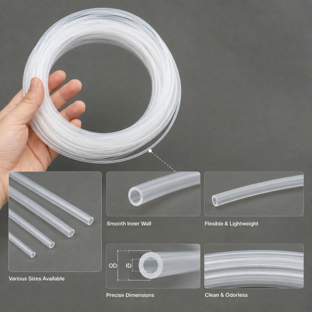 Ptfe Tube - Transparentes PTFE-Kapillarrohr, Innendurchmesser 0,8 mm-4,35 mm,